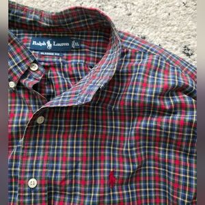 RALPH LAUREN Cotton Plaid Button Down Shirt Long Sleeve Classic Fit XL